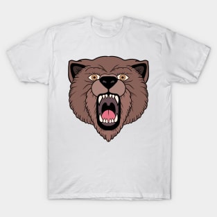 Traditional Tattoo Roaring Bear Head with Teeth T-Shirt